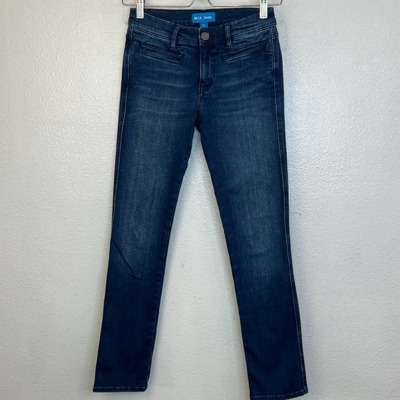 MiH Jeans Paris Mid Rise Cropped Slim Leg Jeans Size 24  In Dip Blue - Picture 1 of 5